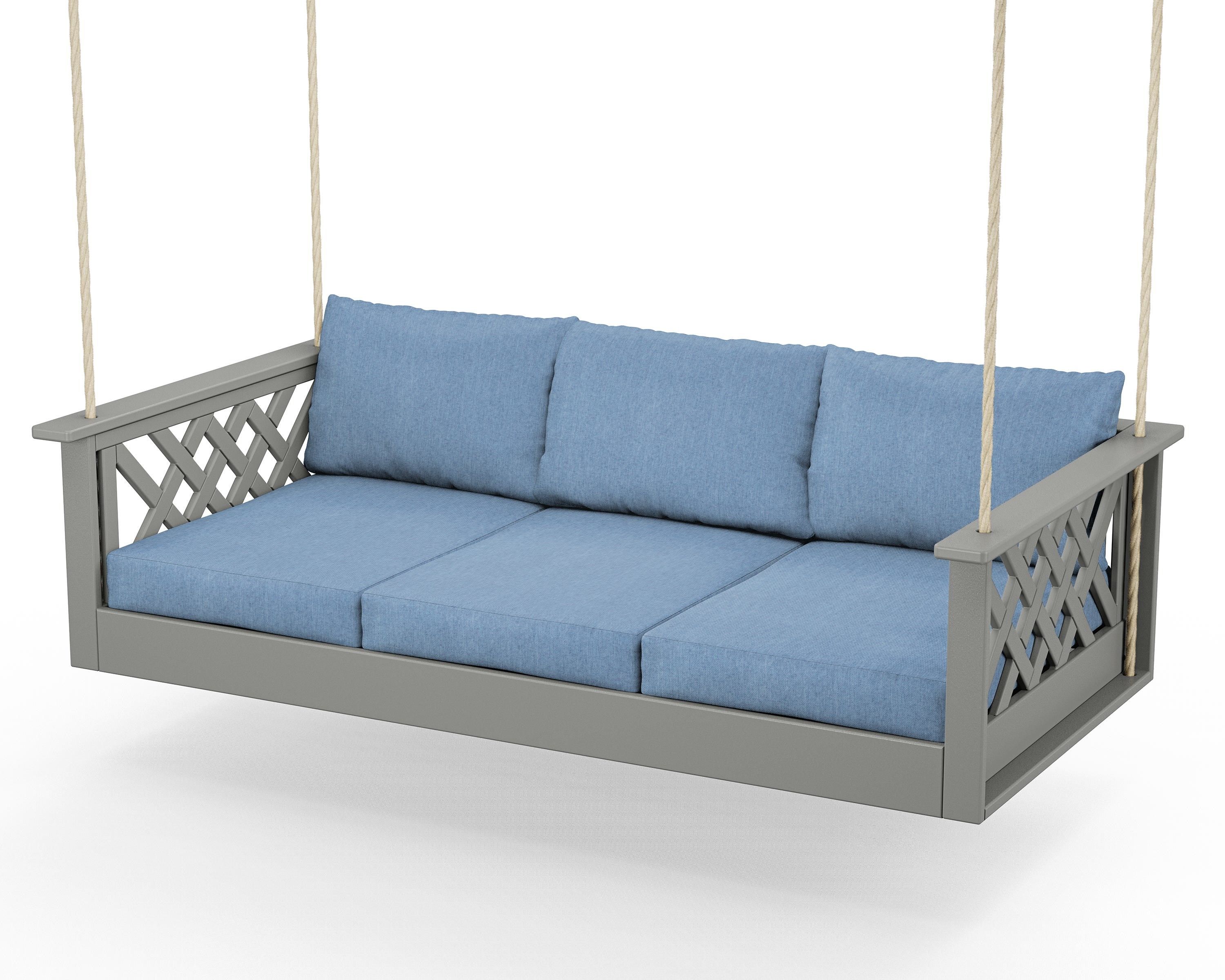 Country Living Wovendale Daybed Swing in Slate Grey / Sky Blue