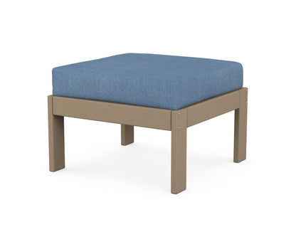 POLYWOOD® Vineyard Modular Ottoman in Vintage Sahara / Sky Blue