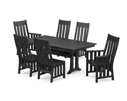 Martha Stewart by POLYWOOD® Acadia 7-Piece Farmhouse Dining Set with Trestle Legs in Black