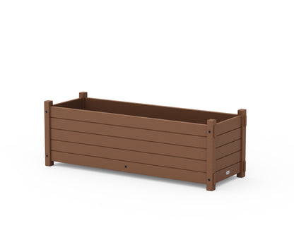 POLYWOOD® Nautical Rectangle Triple Planter Box in Teak
