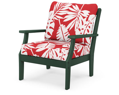 POLYWOOD® Braxton Deep Seating Chair in Green / Leaf Crimson