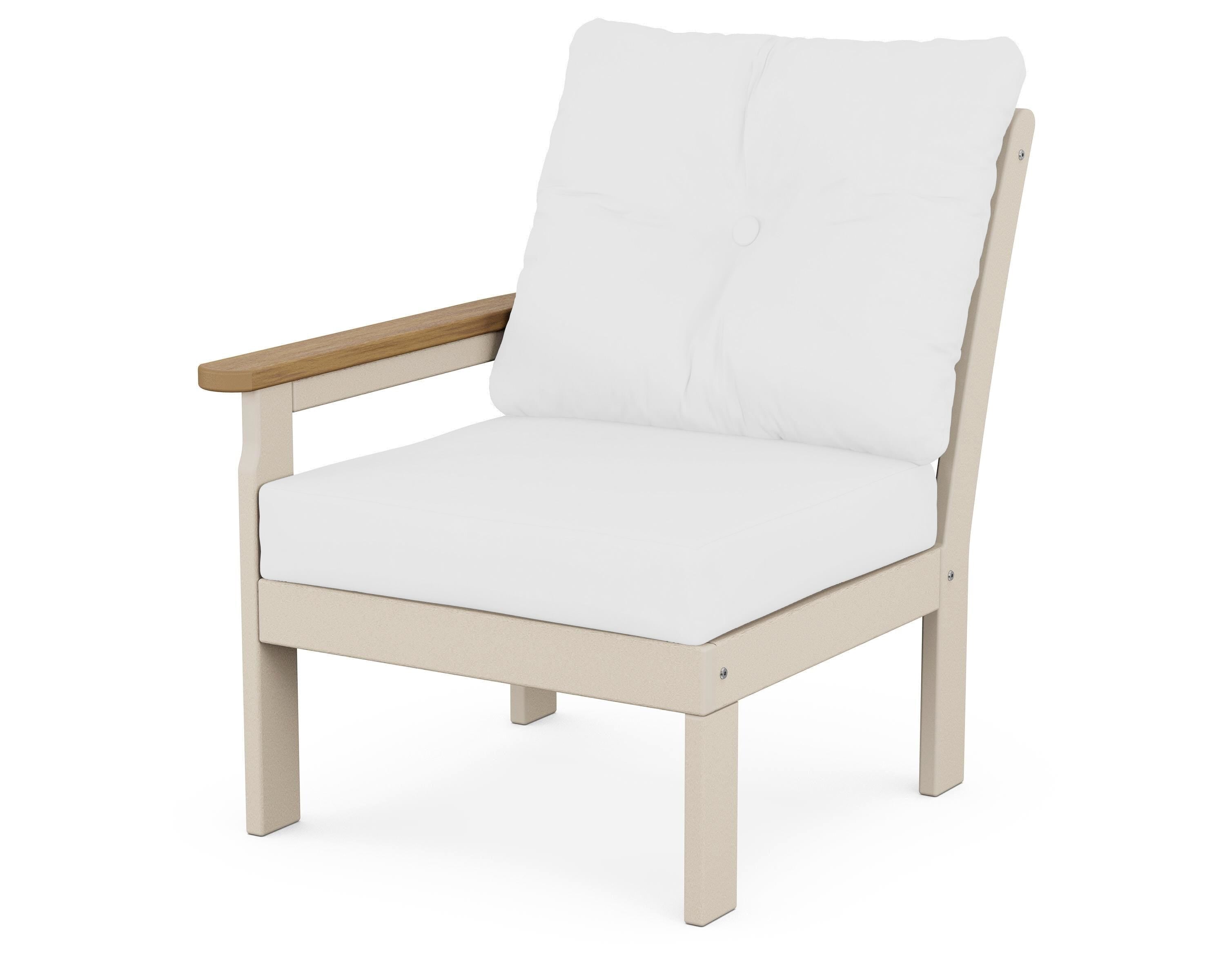 POLYWOOD® Vineyard Modular Left Arm Chair in Sand / Natural / Natural