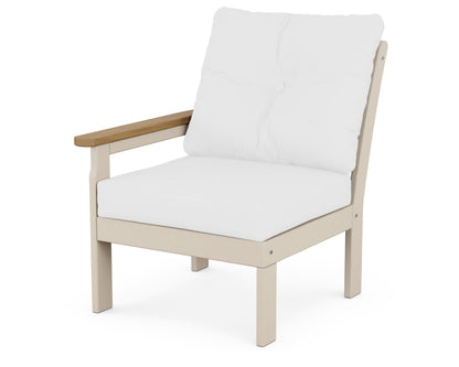 POLYWOOD® Vineyard Modular Left Arm Chair in Sand / Natural / Natural