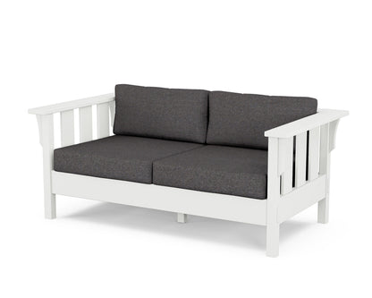 Martha Stewart by POLYWOOD® Acadia Deep Seating Loveseat in White / Ash Charcoal