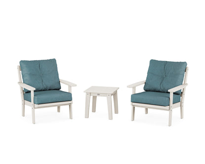 POLYWOOD® Prairie 3-Piece Deep Seating Set in Sand / Ocean Teal