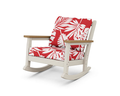 POLYWOOD® Chippendale Deep Seating Rocking Chair in Sand / Natural / Leaf Crimson