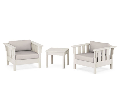 Martha Stewart by POLYWOOD® Acadia 3-Piece Deep Seating Set in Sand / Dune Burlap