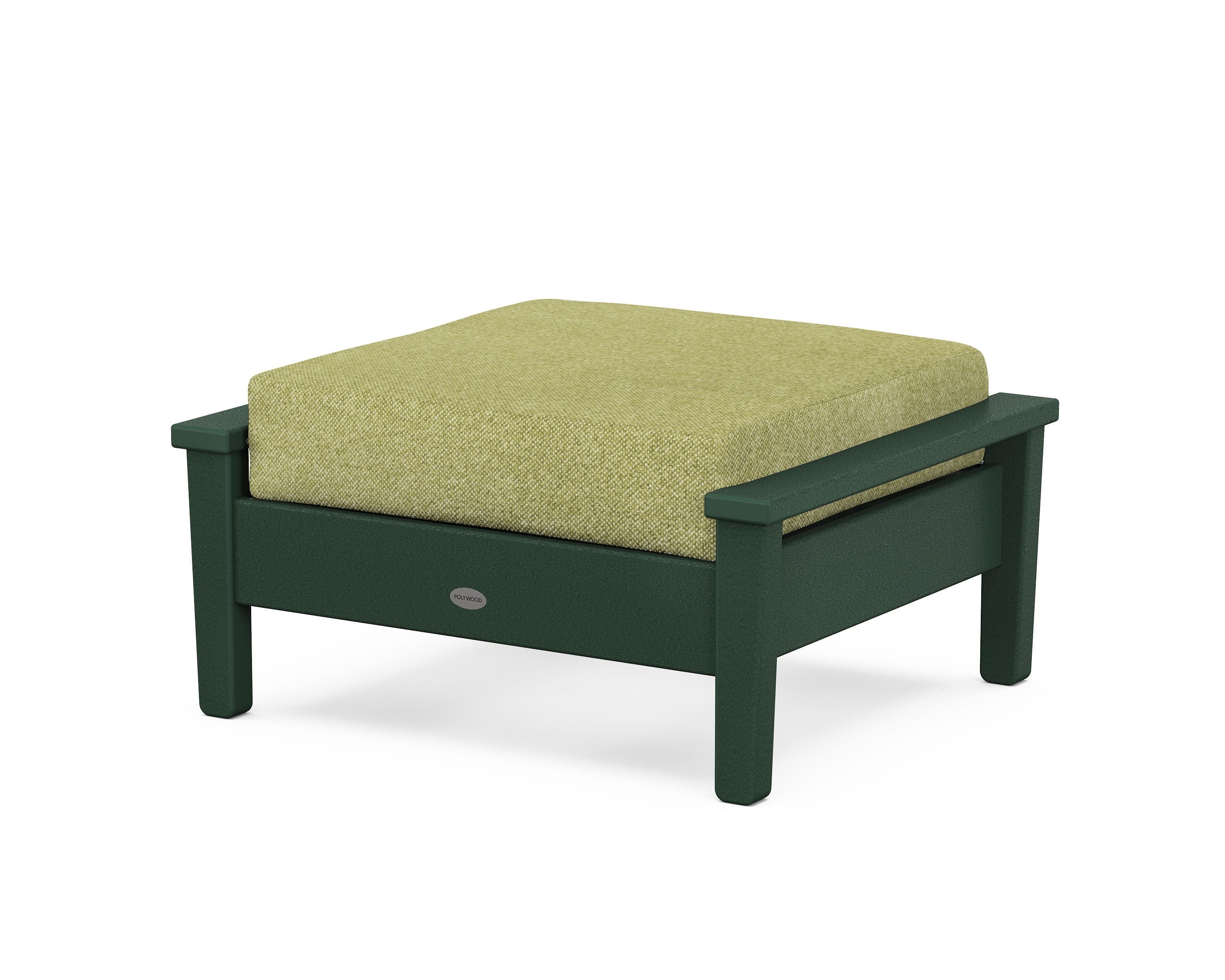 POLYWOOD® Prescott Deep Seating Ottoman in Green / Chartreuse Boucle
