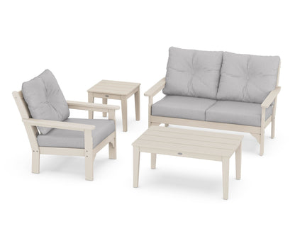 POLYWOOD® Vineyard 4-Piece Deep Seating Set in Sand / Granite
