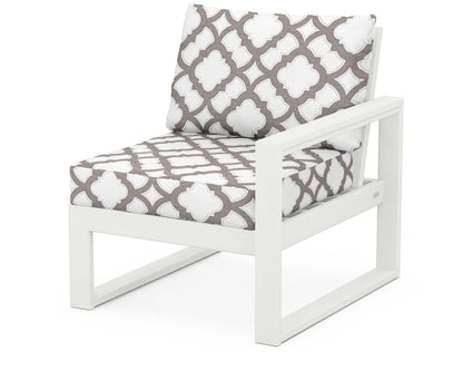 POLYWOOD® EDGE Modular Right Arm Chair in Vintage White / Trellis Grey Mist