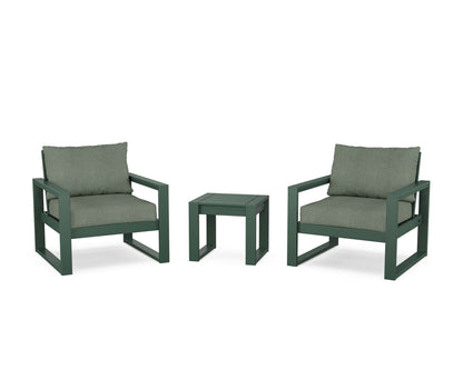 POLYWOOD® EDGE Sectional 3-Piece Deep Seating Set in Green / Cast Sage