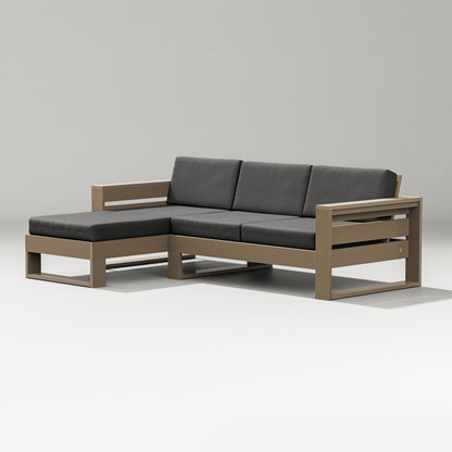 PW Designer Series Latitude Left Chaise Sectional in Vintage Sahara / Spectrum Carbon