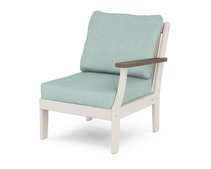 POLYWOOD® Braxton Modular Right Arm Chair in Sand / Kona / Glacier Spa