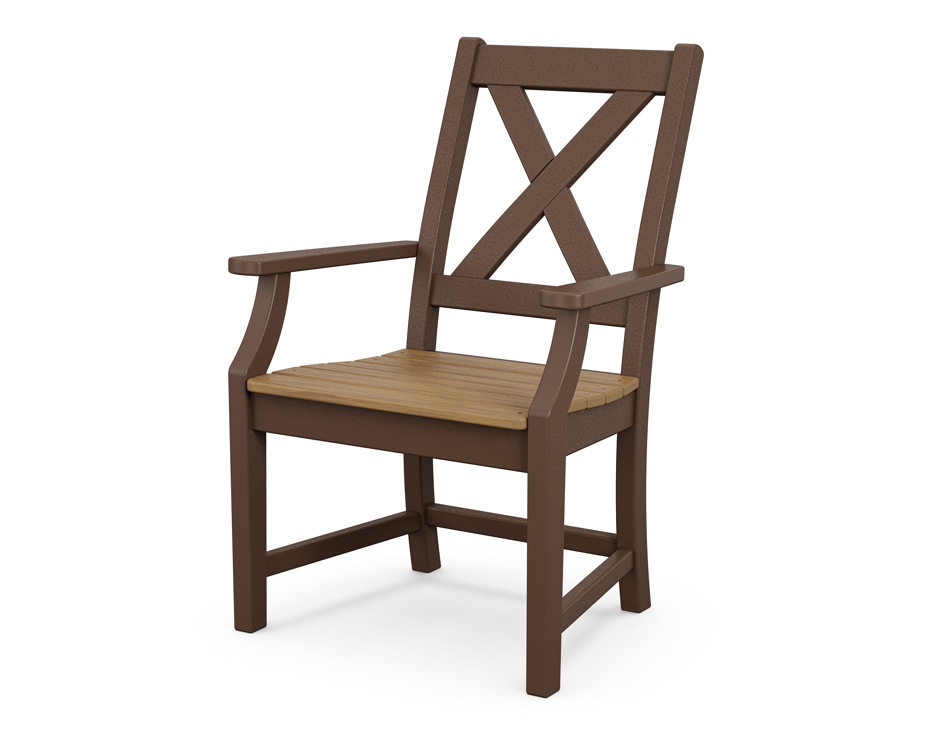 POLYWOOD® Braxton Dining Arm Chair in Mahogany / Natural