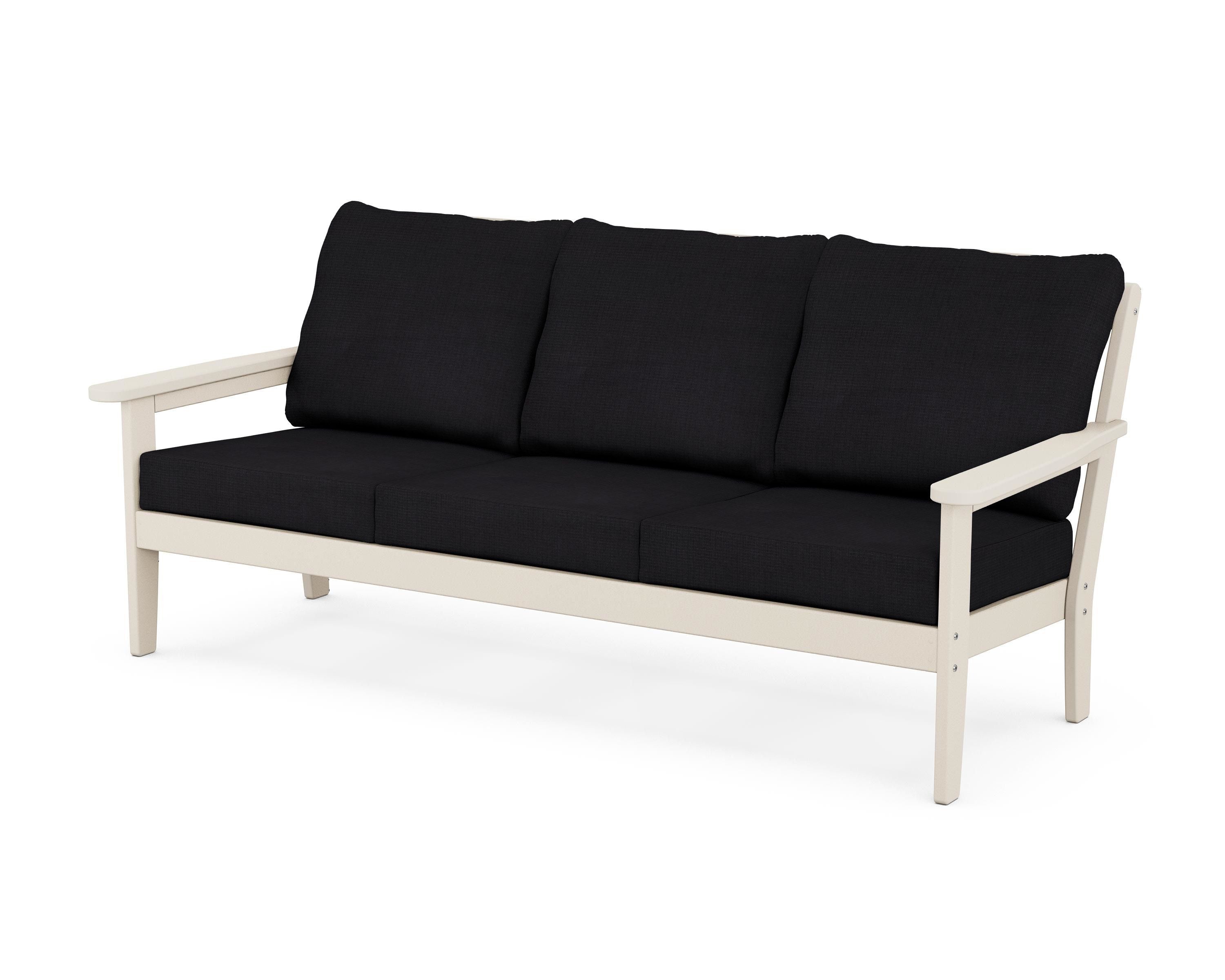 Country Living Cottage Deep Seating Sofa in Sand / Midnight Linen