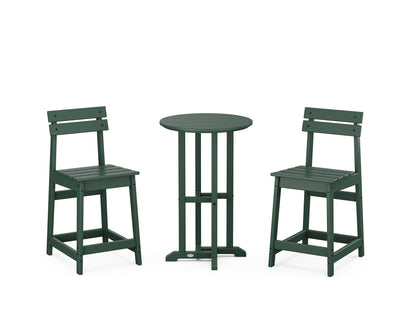 POLYWOOD® Modern Studio Plaza 3-Piece Bistro Counter Set in Green