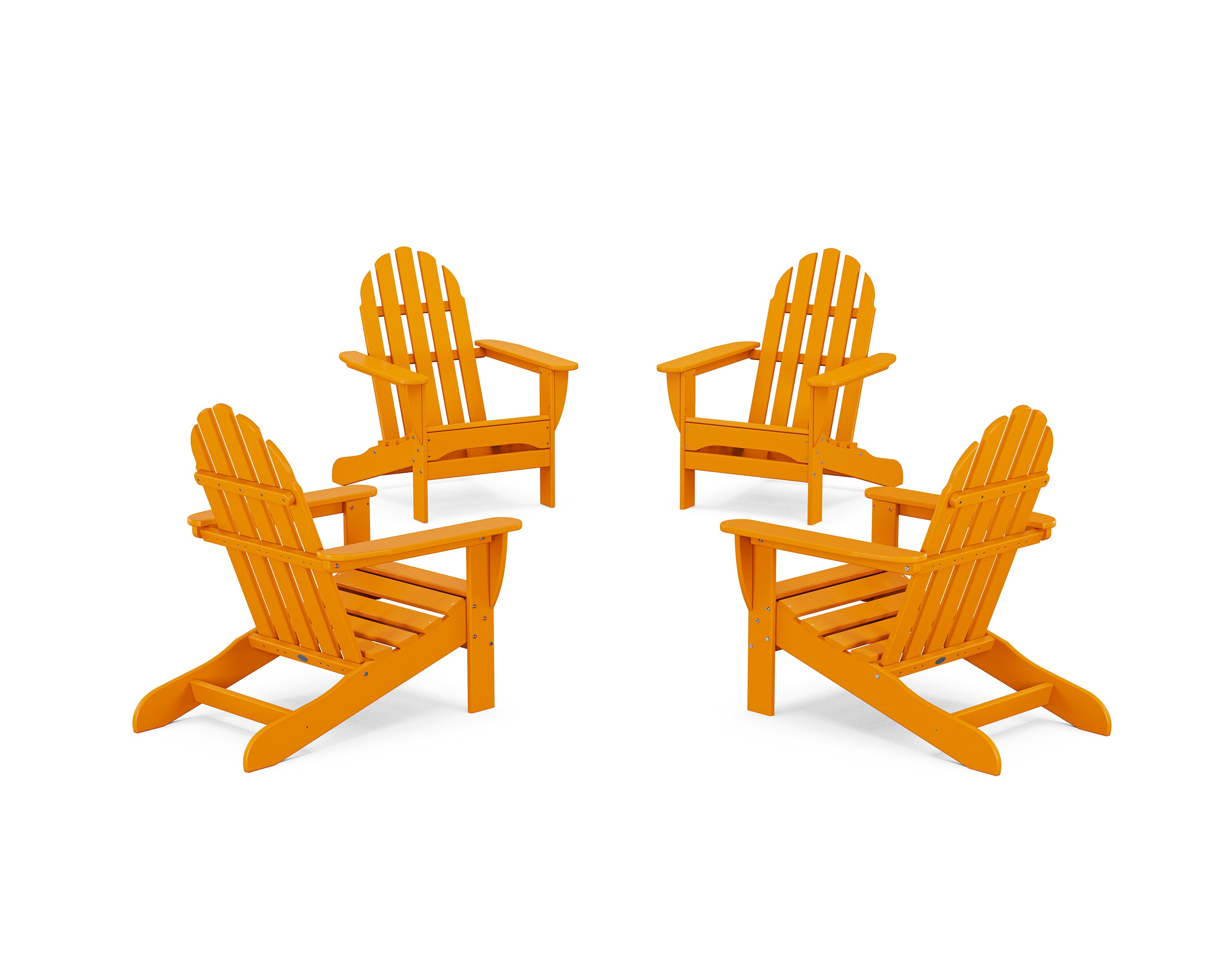 POLYWOOD® 4-Piece Classic Adirondack Conversation Set in Tangerine