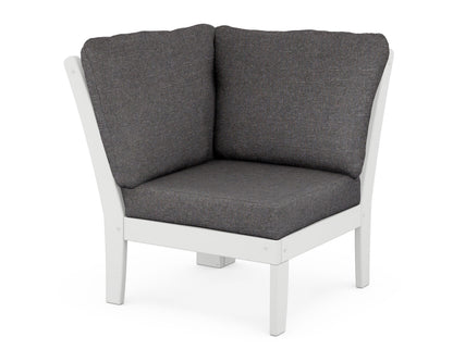 POLYWOOD® Braxton Modular Corner Chair in White / Ash Charcoal