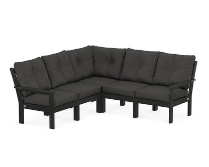 POLYWOOD® Vineyard 5-Piece Sectional in Black / Spectrum Carbon