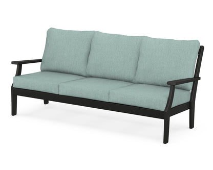 POLYWOOD® Braxton Deep Seating Sofa in Black / Glacier Spa