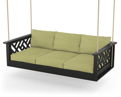 POLYWOOD® Chippendale Daybed Swing in Black / Chartreuse Boucle
