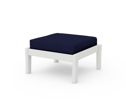 Unbranded Deep Seating Ottoman in Vintage White / Navy