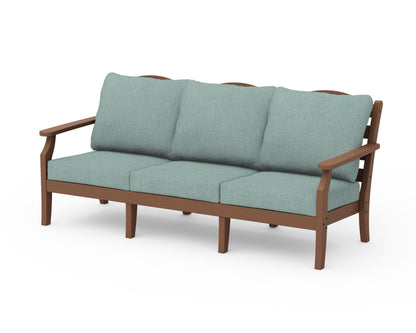 Draper James™ by  POLYWOOD® Savannah Deep Seating Sofa in Teak / Glacier Spa