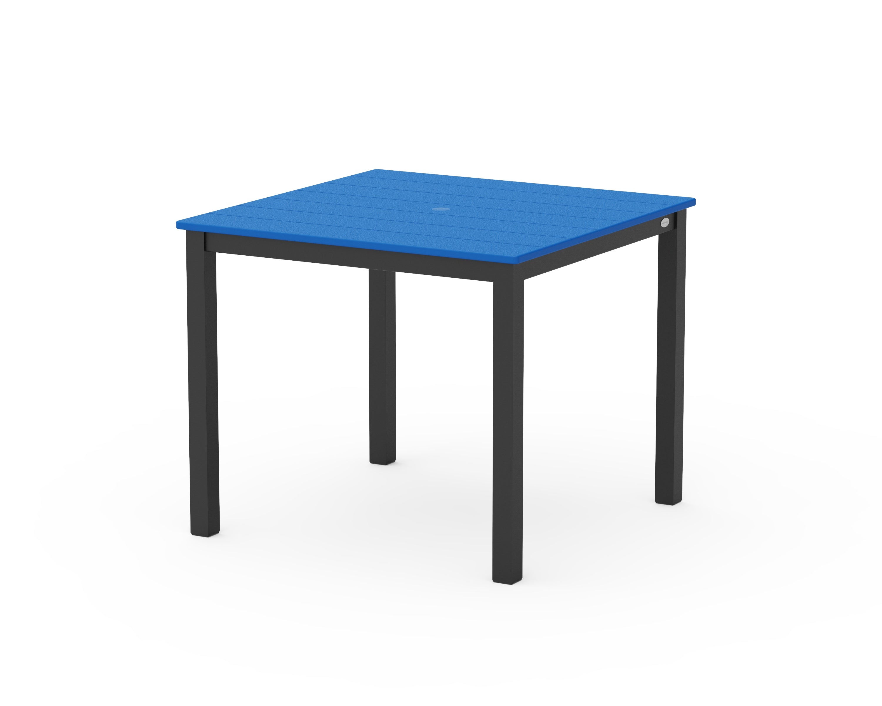 POLYWOOD® Main Street 36" x 36" Dining Table in Black / Pacific Blue