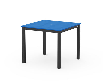 POLYWOOD® Main Street 36" x 36" Dining Table in Black / Pacific Blue