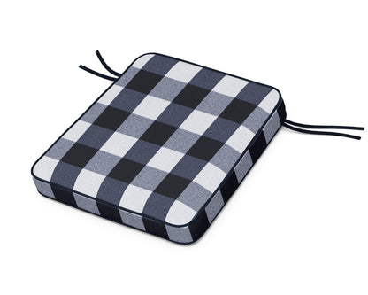 Martha Stewart by POLYWOOD® Chinoiserie Rocker Seat Cushion in Buffalo Plaid Marine Indigo