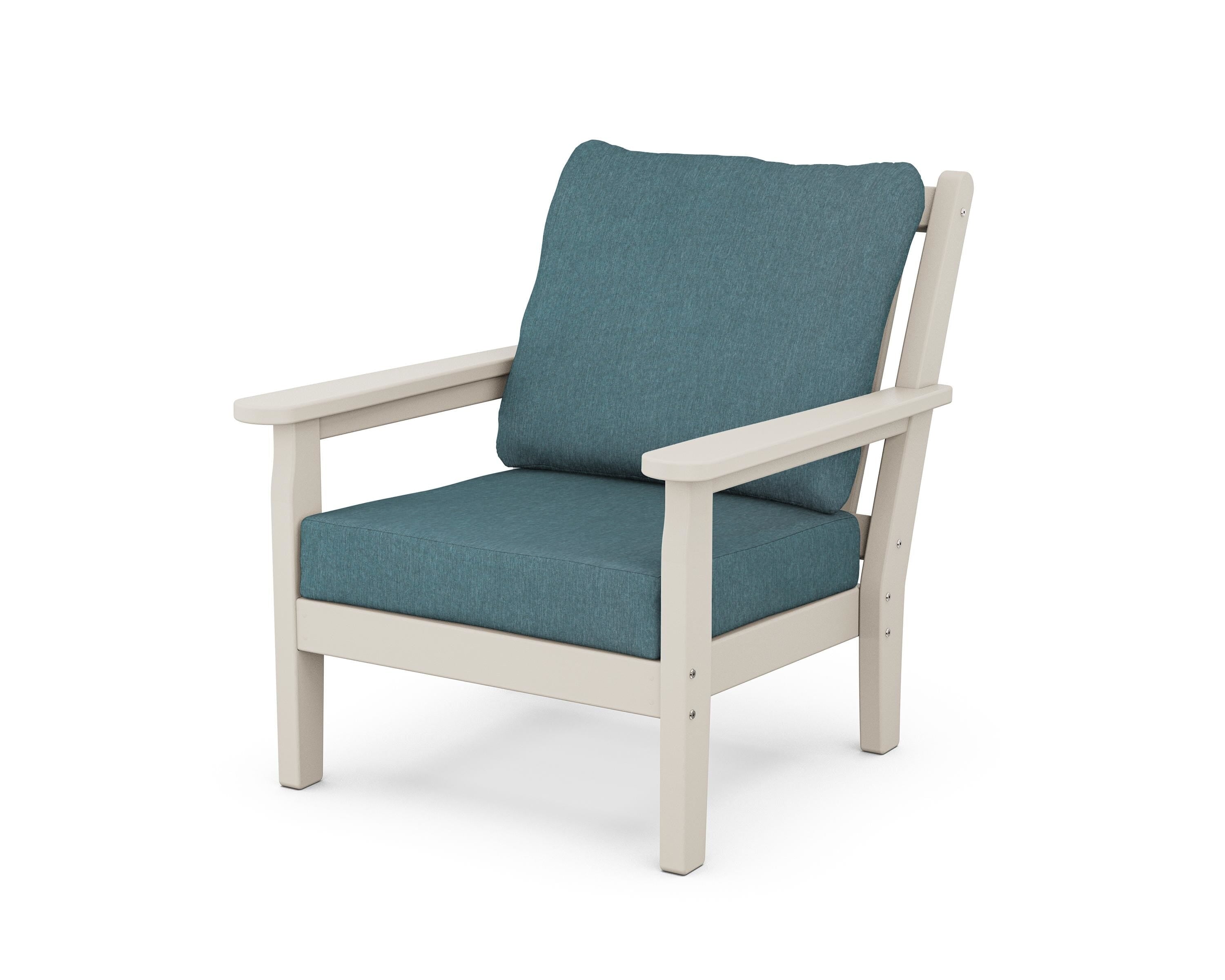 POLYWOOD® Chippendale Deep Seating Chair in Sand / Ocean Teal
