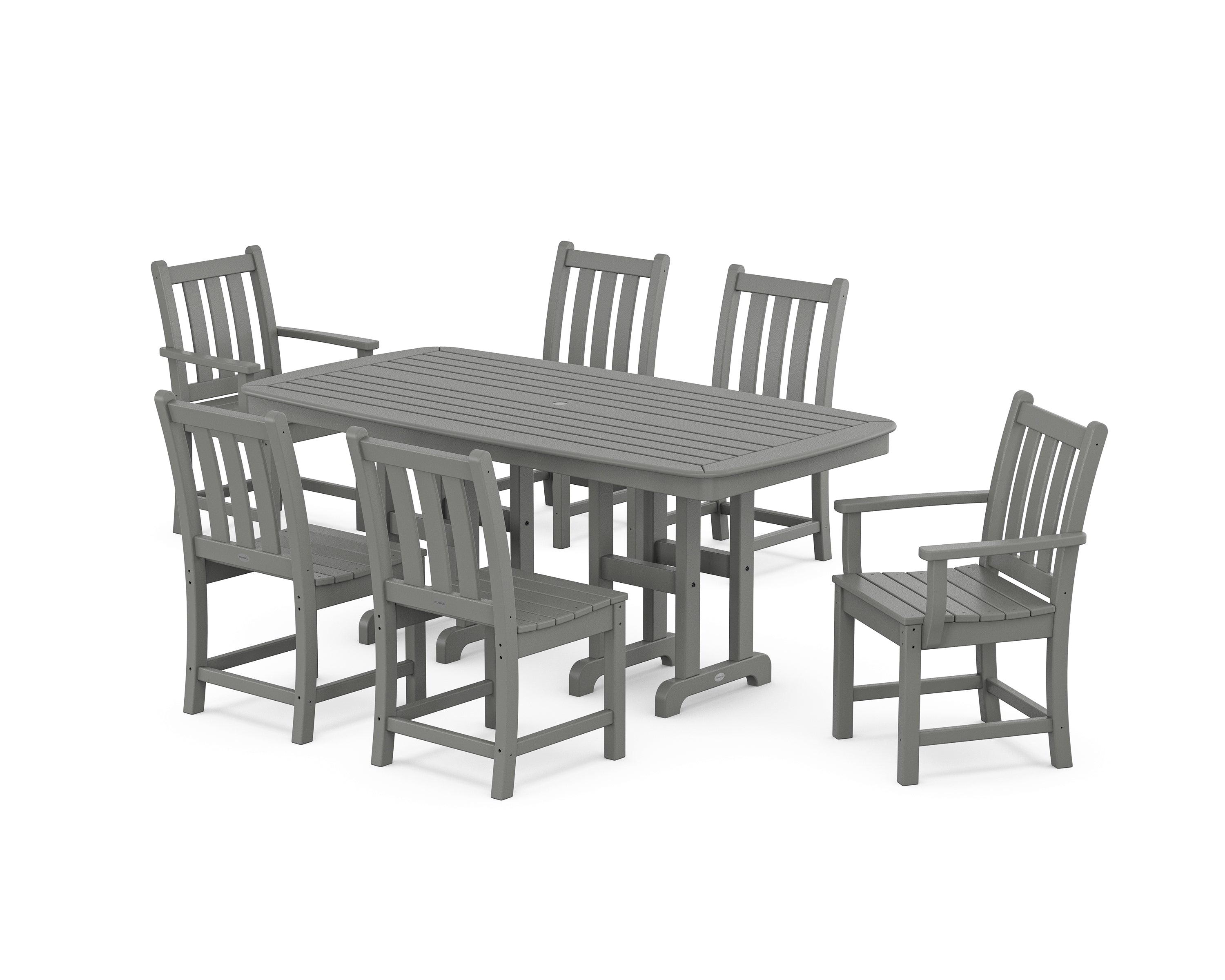 POLYWOOD® Traditional Garden 7-Piece Dining Set in Slate Grey