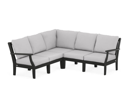 POLYWOOD® Braxton Modular 5-Piece Deep Seating Set in Black / Granite