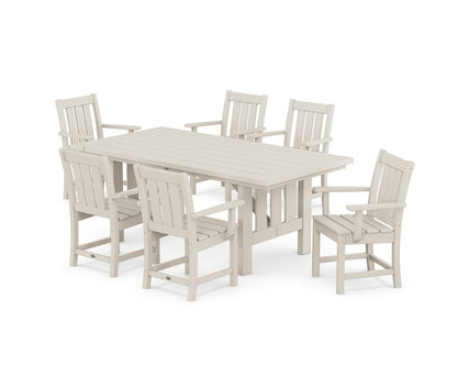 POLYWOOD® Oxford Arm Chair 7-Piece Mission Dining Set in Sand