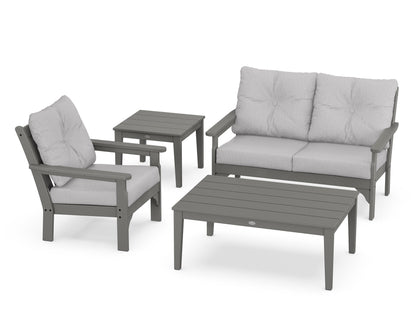 POLYWOOD® Vineyard 4-Piece Deep Seating Set in Slate Grey / Granite