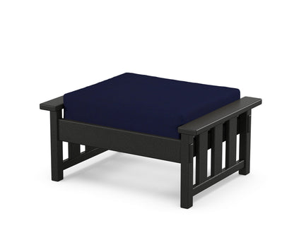 Martha Stewart by POLYWOOD® Acadia Deep Seating Ottoman in Black / Navy