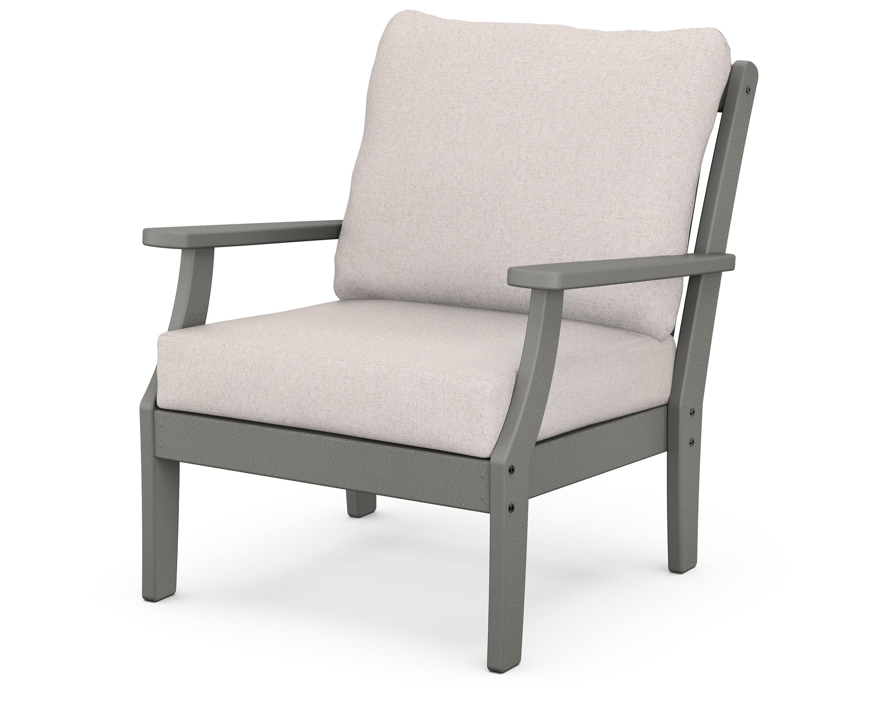 POLYWOOD® Braxton Deep Seating Chair in Slate Grey / Dune Burlap