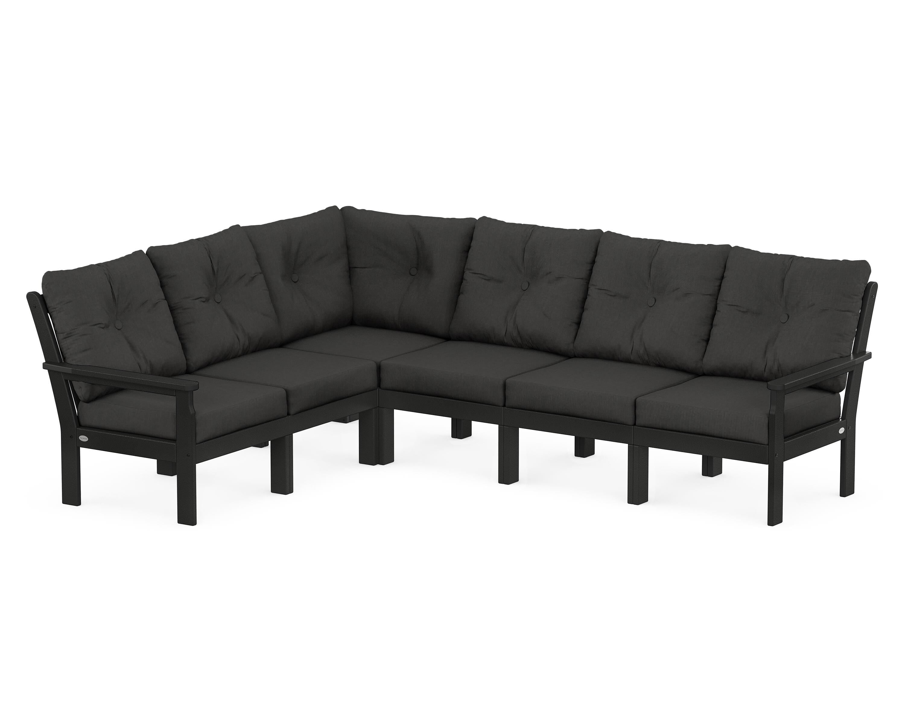 POLYWOOD® Vineyard 6-Piece Sectional in Black / Spectrum Carbon