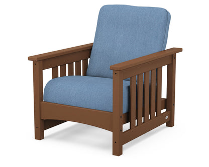 POLYWOOD® Club Mission Chair in Teak / Sky Blue