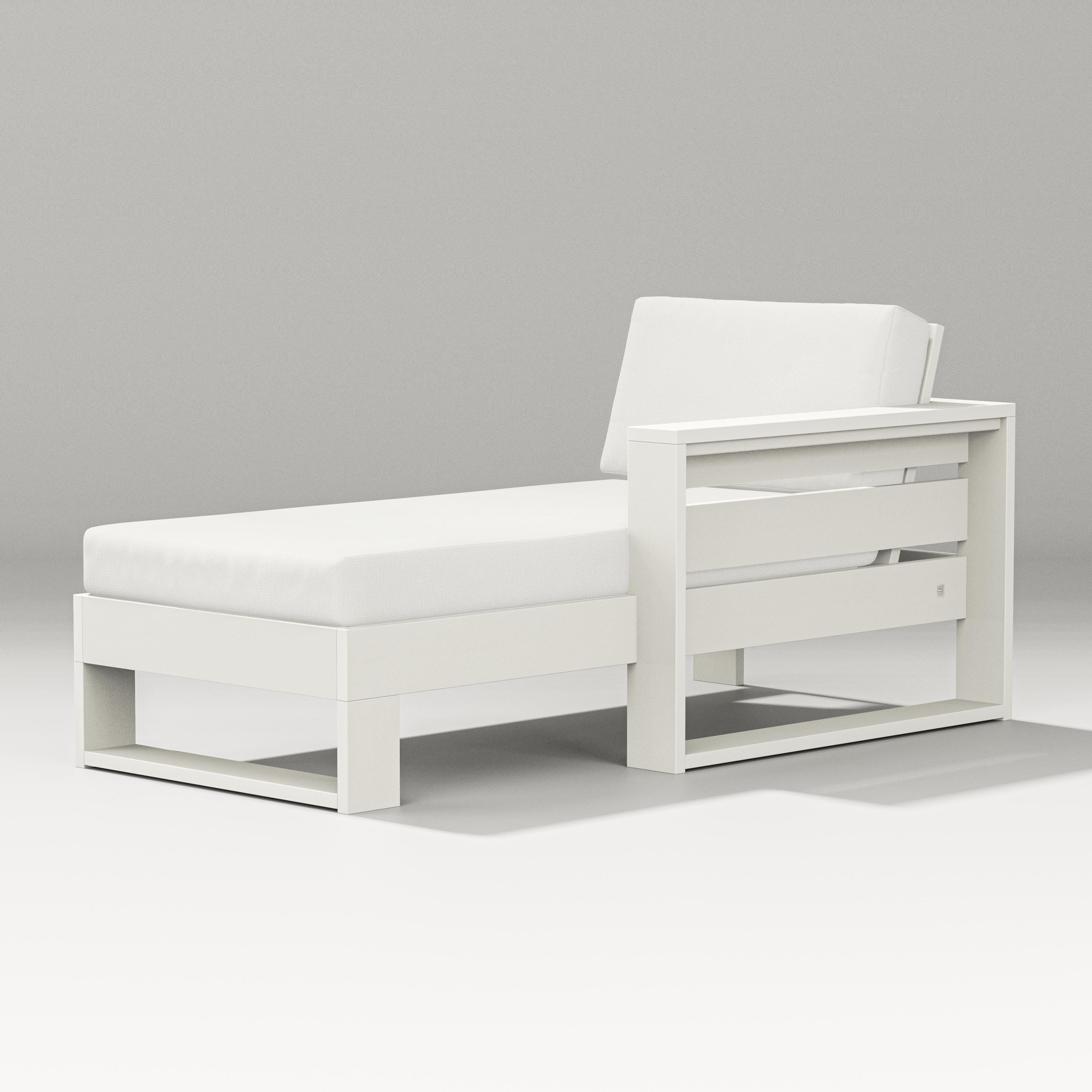 PW Designer Series Latitude Modular Right Arm Chaise in Vintage White / Natural Linen