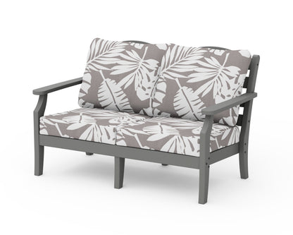 Draper James™ by  POLYWOOD® Savannah Deep Seating Loveseat in Slate Grey / Leaf Grey Mist