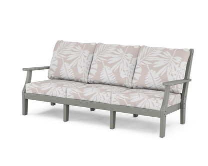 Country Living Wovendale Deep Seating Sofa in Slate Grey / Leaf Dune Burlap