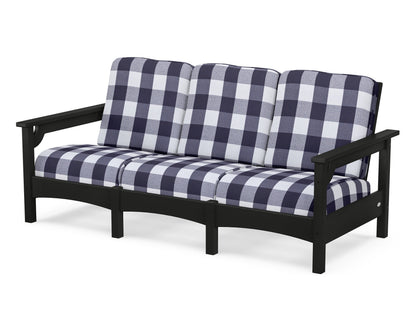 POLYWOOD® Club Sofa in Black / Buffalo Plaid Navy