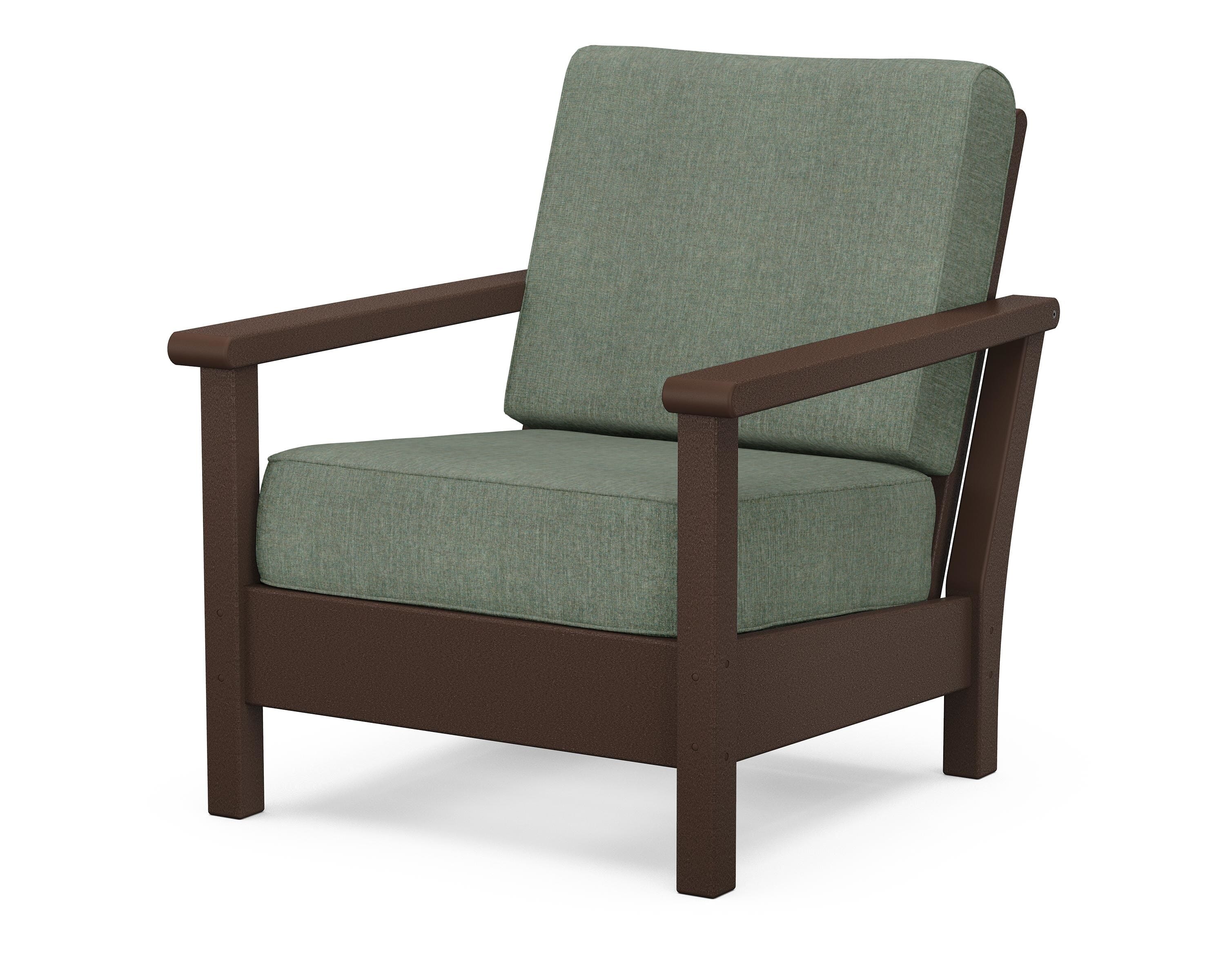 POLYWOOD® Harbour Deep Seating Chair in Mahogany / Cast Sage