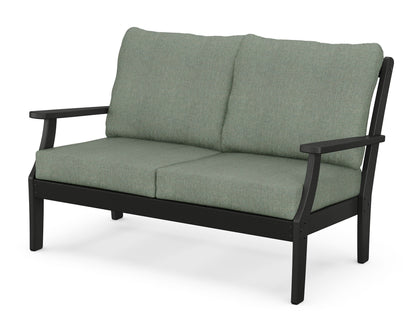 POLYWOOD® Braxton Deep Seating Loveseat in Black / Cast Sage