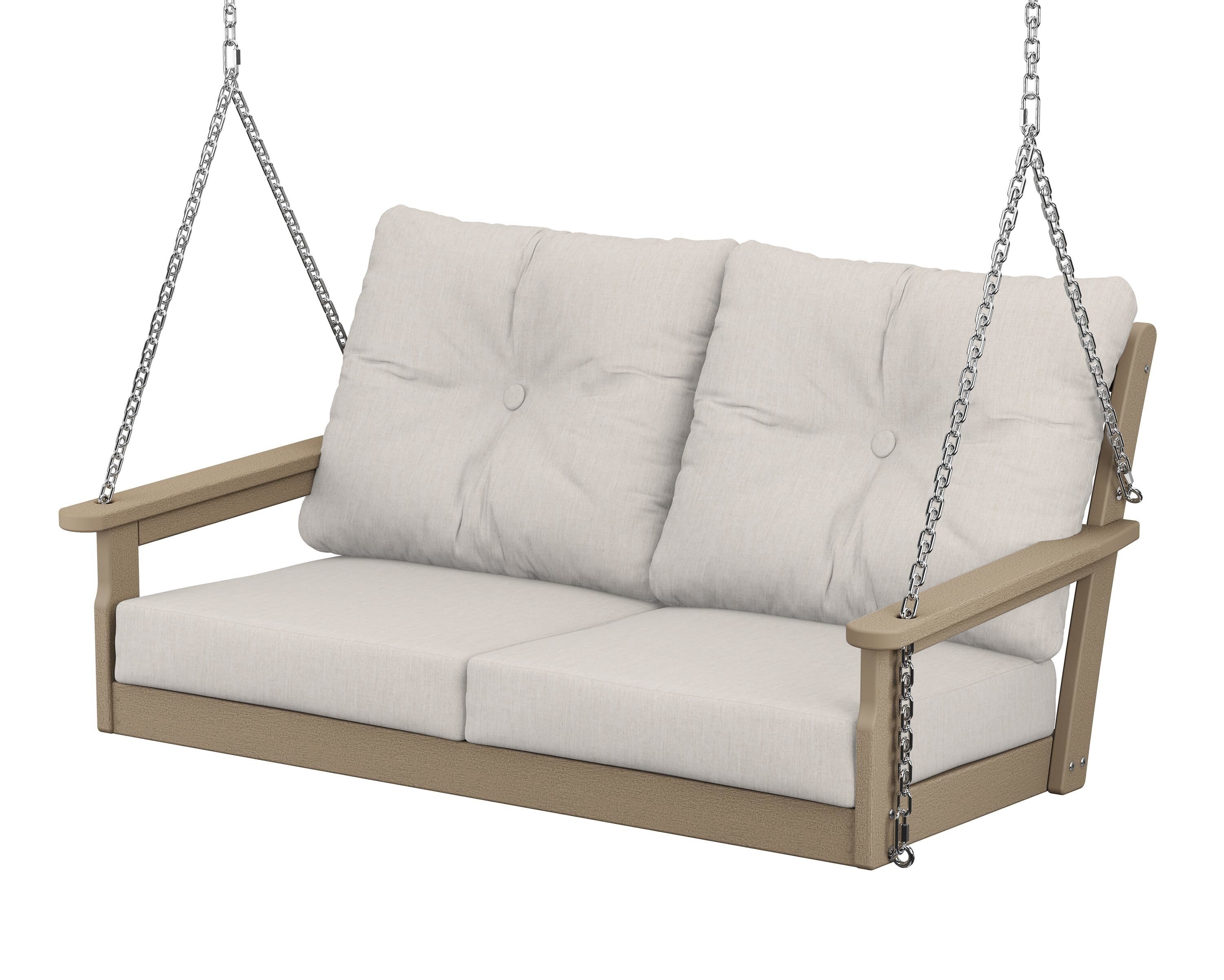 POLYWOOD® Vineyard Deep Seating Swing in Vintage Sahara / Cast Ash