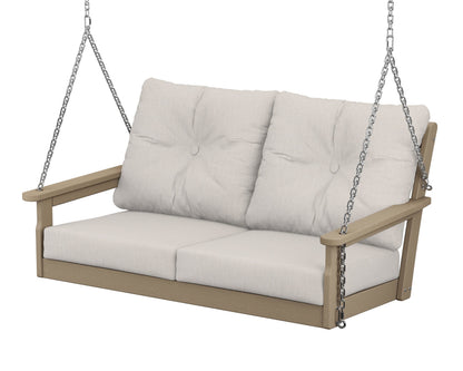 POLYWOOD® Vineyard Deep Seating Swing in Vintage Sahara / Cast Ash