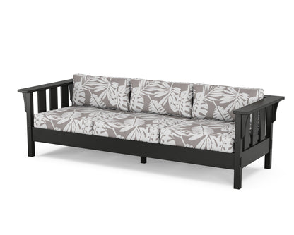 Martha Stewart by POLYWOOD® Acadia Deep Seating Sofa in Black / Leaf Grey Mist