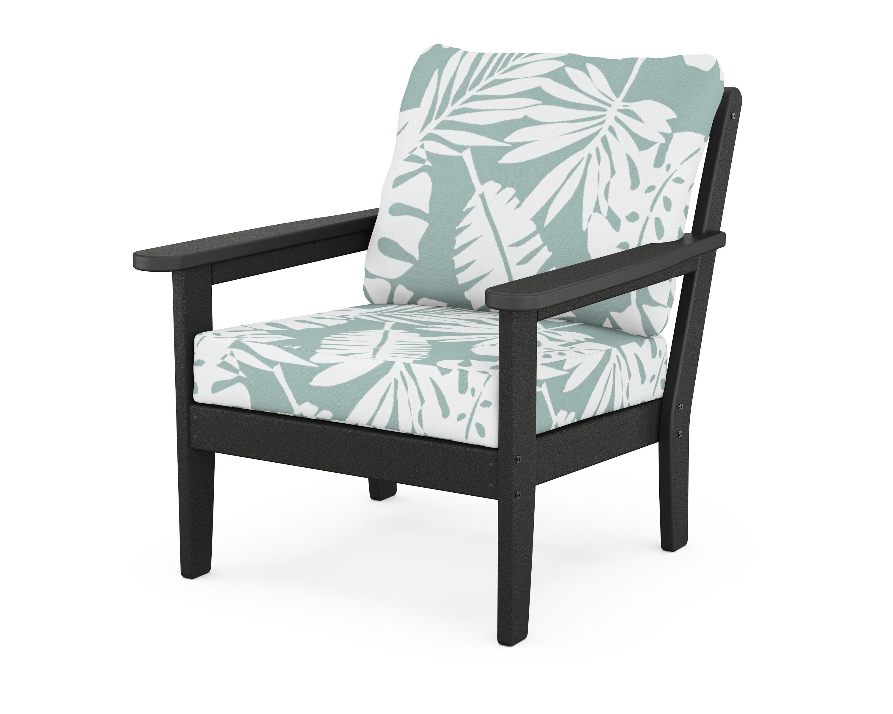 Country Living Cottage Deep Seating Chair in Black / Leaf Glacier Spa