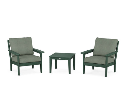 Country Living Cottage 3-Piece Deep Seating Set in Green / Cast Sage